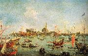 Francesco Guardi The Doge in the Bucentaur at San Nicolo di Lido on Ascension Day oil on canvas